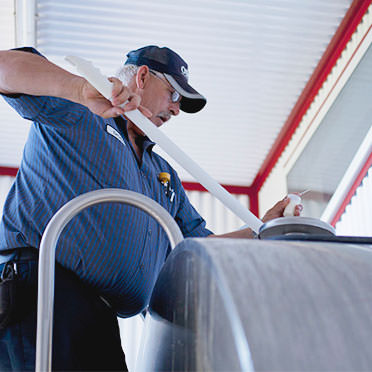 Man testing milk